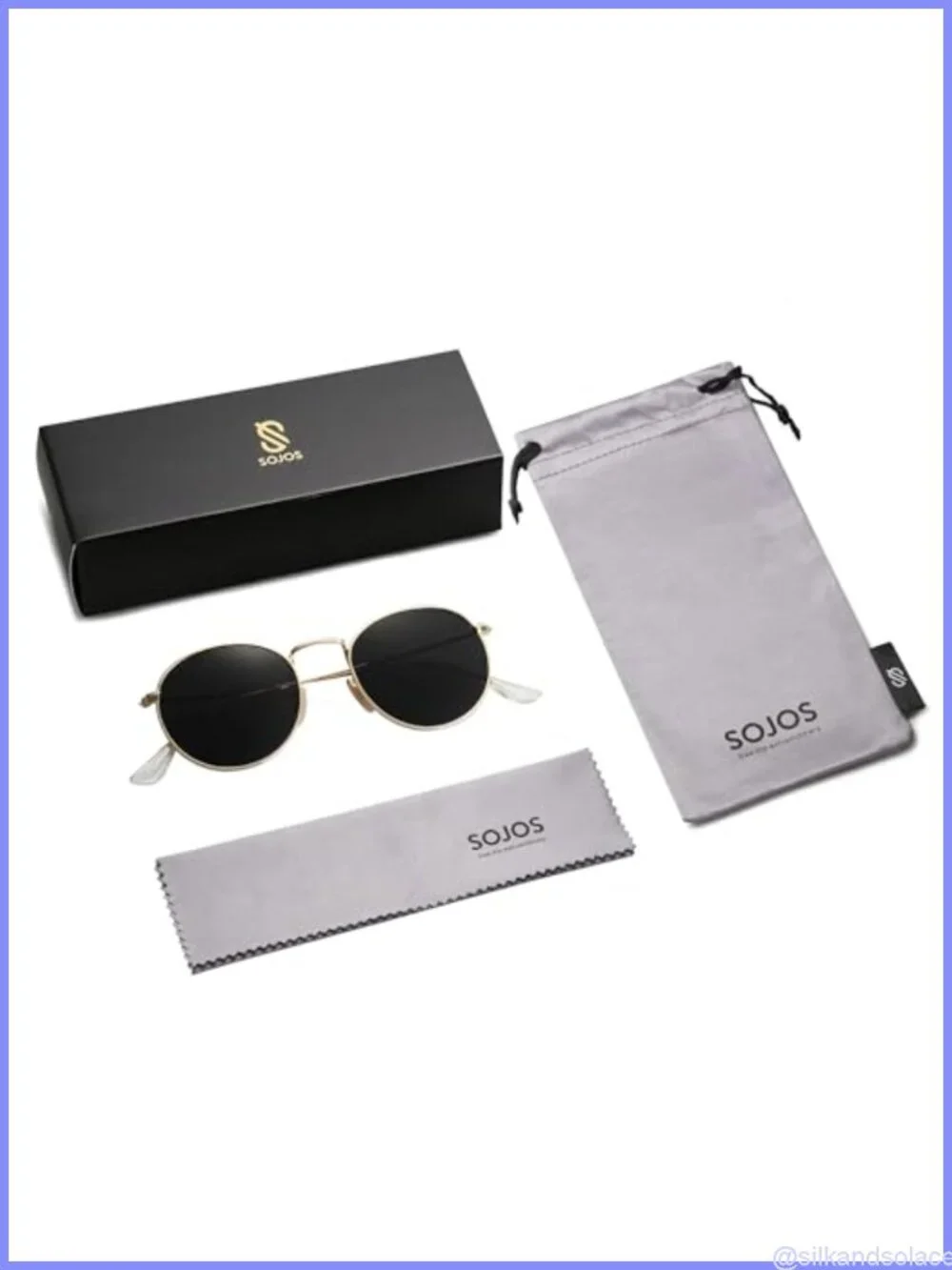 Round Polarized Sunglasses with Stainless Steel Frame UV Protection